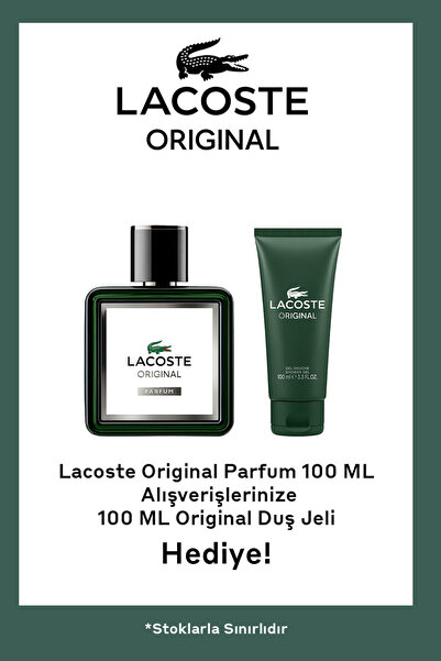 Lacoste Original Parfum 100 ml Erkek Parfüm + 100 ml Original Duş Jeli Hediye...