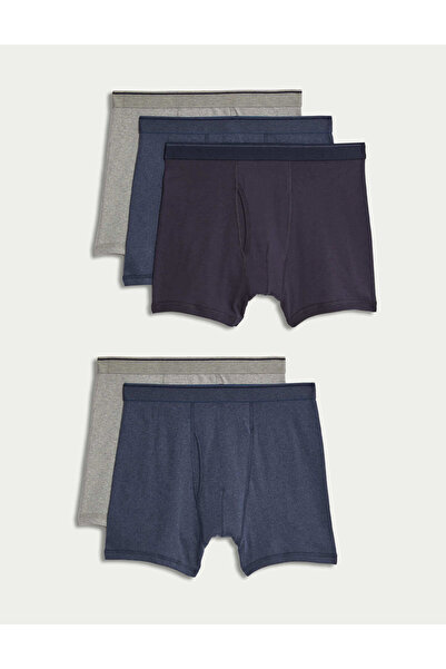 Marks & Spencer Saf Pamuklu 5'li Cool & Fresh™ Trunk Seti