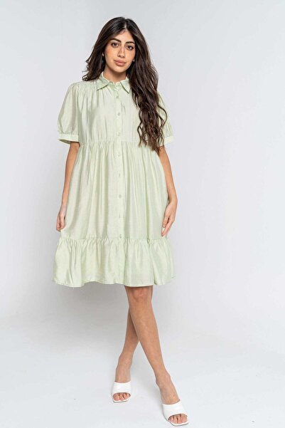 mica Sleeveless Plain Midi Dress with Front Buttons