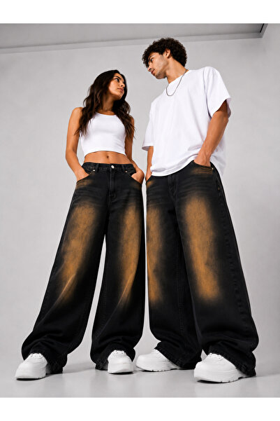 St.Poll VİNTAGE EFEKT ESKİTME UNİSEX BAGGY JEAN PANTOLON
