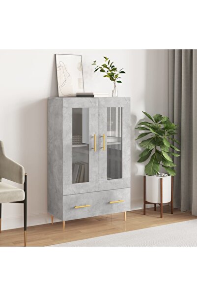 Concept Dulap înalt, gri beton, 69,5x31x115 cm, lemn prelucrat