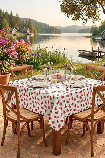 Çt Çeyizci Tekstil Digital Printed Tablecloth Table Cloth 170X170 cm Stain-Re...
