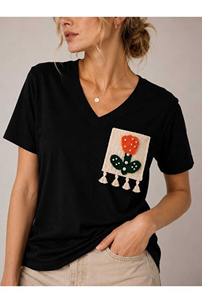 Benedetto Tricou elegant, de bază, cu mânecă scurtă, din bumbac modal, cu dec...