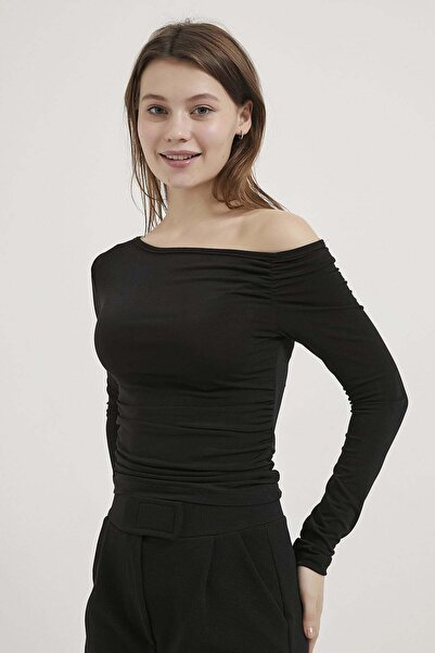 Arma Life Armalife 10552 Open Shoulder Ruched Detail Women's Bodysuit