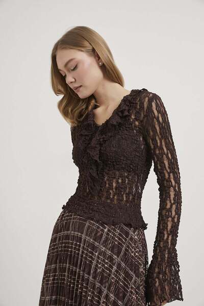 Arma Life Armalife 10640 front ruffled Lace women's blouse