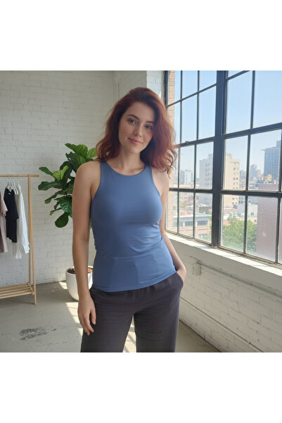 BONBON Women's Basic Sleeveless Half-Lined Tshirt Bb2538