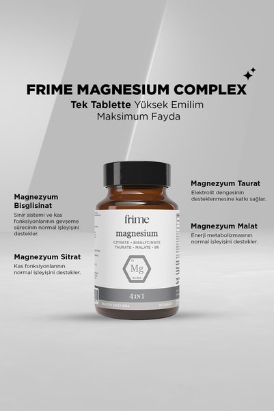 Frime Magnesium Complex |   Daily Magnesium Routine |   Bisglycinate, Taurate, Citrate, Malate, and B6