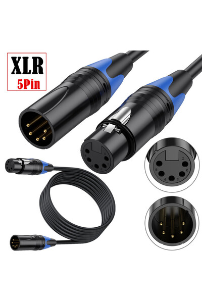 BSN 3m XLR 5Pin M-F Cable XLR 5Pin 5-Core Male To Female Audio Amplifier, Mix...