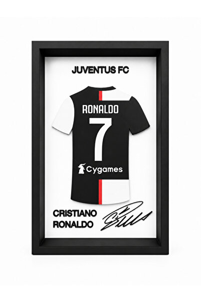 Genel Markalar Cristiano Ronaldo İmzalı 3D Forma Tasarımlı Dekoratif Çerçeve ...