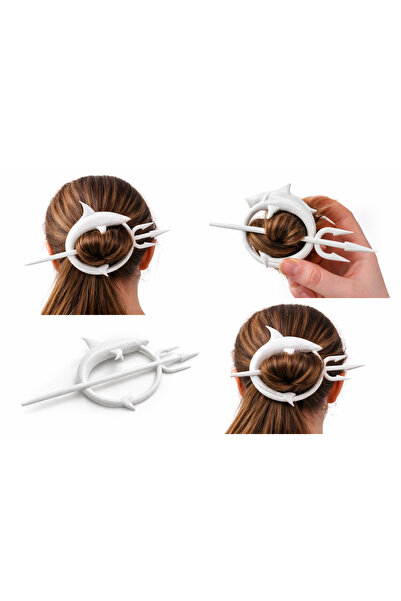 Yapı3D 💫   Shark Design Hair Bun Clip – Hard Plastic Minimal Hair Accessory ...