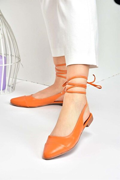 Fox Shoes Balerina de damă portocalie Balerina cu curea la gleznă M726890209
