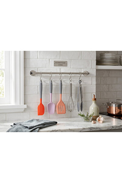 Mango Home 5'li Silikon Spatula Mutfak Seti – Isıya Dayanıklı Yanmaz Yapışmaz...