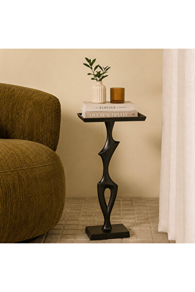 HOME AURAA Arabesque Modern Sculptural Accent Side Table | Decorative End Tab...