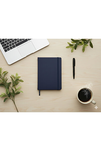 OEMS Elegant Leather Notebook - Navy Blue