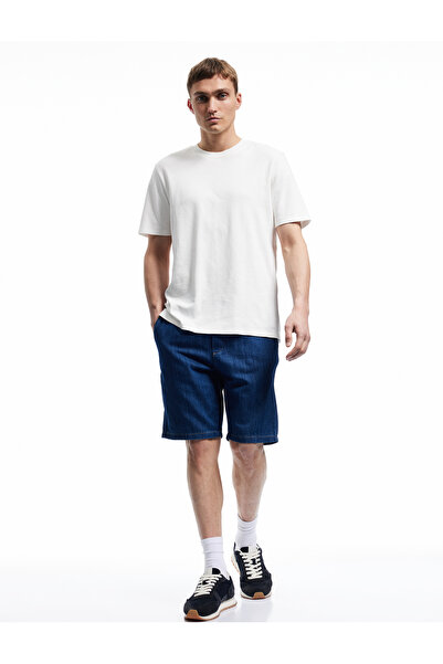 Koton Bermuda-Jeansshorts in Übergröße mit Schnürung und Taschendetail an der...