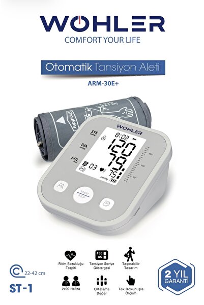 Wohler KONUŞAN Üst Koldan Ölçer Dijital Tansiyon Aleti , Nabız Ölçer, USB Gir...