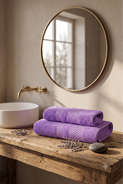 Cottexo Set of 2 100% Cotton 500g Bath Towels 90X150+185G Hand Towels 50X90 S...