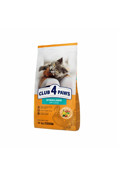 Club4Paws Club 4 Paws, Hrană uscată pentru pisici sterilizate, curcan, 14kg
