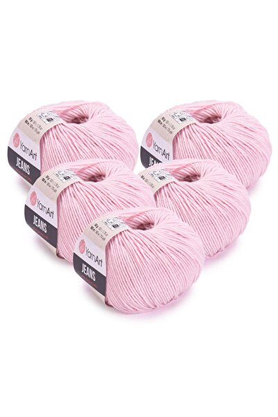 Yarnart Pakovanje od 5 komada farmerki, puder roze, 18 konca za ručno pletenje