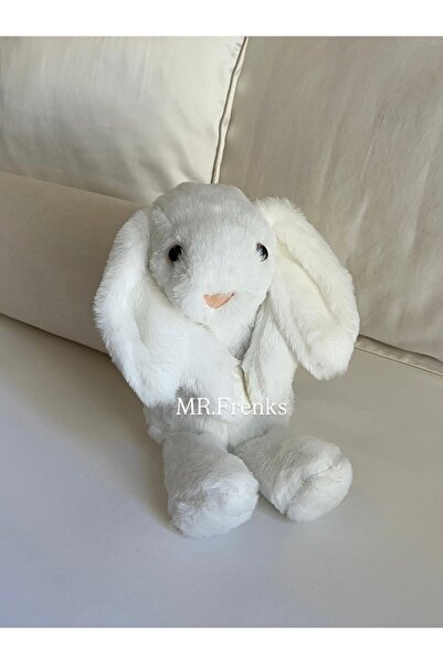 MR.Frenks Çocuk Sevimli Tavşan Uyku&Oyun Arkadaşı Peluş Yastık Beyaz 45 cm