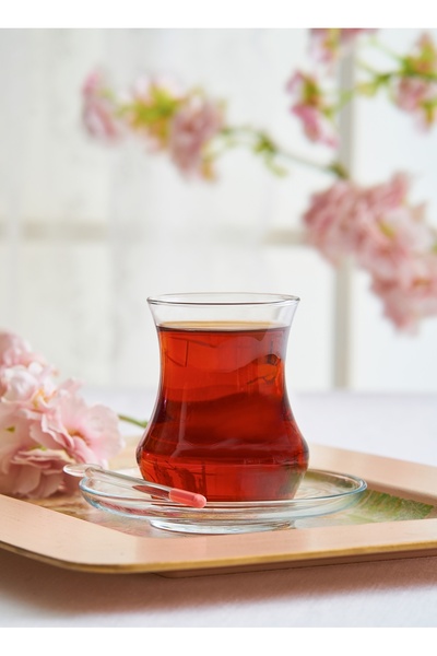 LAV Set de ceai din sticlă Eda pentru 6 persoane 170 ml (6 căni de ceai, 6 fa...