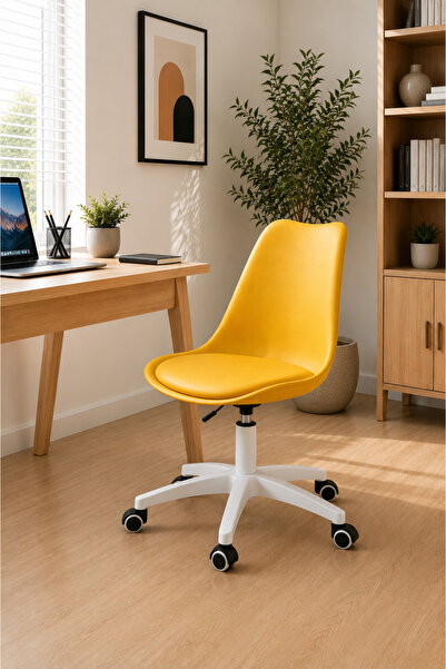 Taimi Ergonomic 360° Swivel Adjustable Height Office Chair, Padded, with whee...