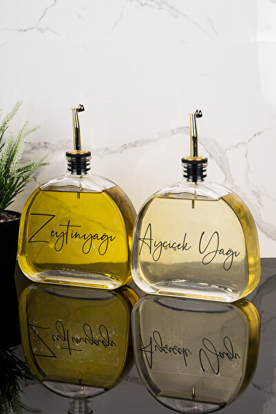 Dolkin Home Set of 2 Luxury 500 ml Oil Pot Gold Cover Glass Oil Pot Olive Oil...