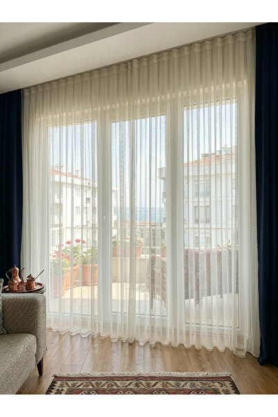 FAVOLLİ Yoğun Dokulu Bambu Tül Perde 1'e 3 Sık Pile Tok Duruşlu Premium Seri
