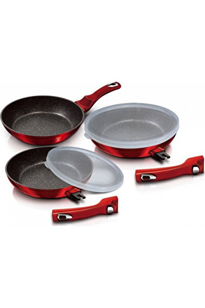 Berlinger Haus Set tigai cu maner detasabil (5 piese) Burgundy Metallic Line ...