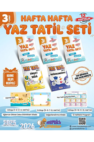 meraklı zihinler 3.SINIF HAFTA HAFTA YAZ TATİL SETİ-2026(KARNE KILIFI HEDİYELİ)