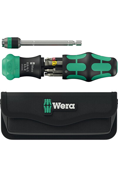 wera Kraftform Kompakt 26 RA-R cu husă, set de biți negru/verde, 6 piese, 1/4...