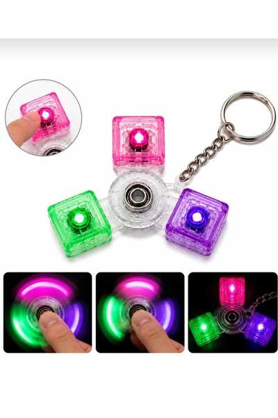 ADDA Breloc fidget rotativ, tastatura cu lumini si sunet click, anti-stres, b...