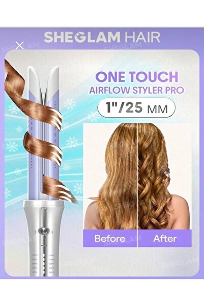 SHEGLAM HAIR One-Touch Airflow Styler Pro - 32mm Profesyonel Otomatik Dönüşlü...