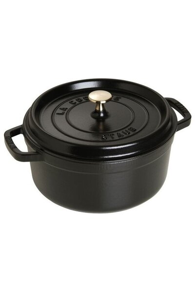 STAUB Round Cocotte, 26cm cast iron, black