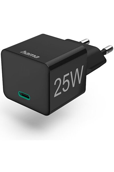 Hama Fast Charger, USB-C, PD/Qualcomm®, Mini-Charger, 25 W, black
