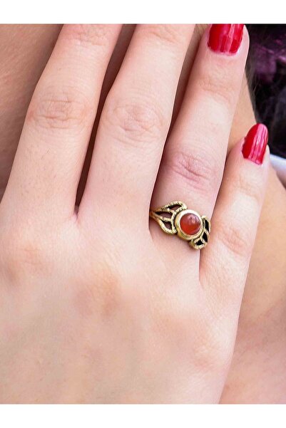 esha Natural Stone Agate Round Natural Stone Antique Model Women's Adjustable...