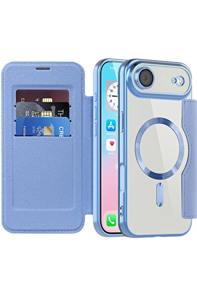 Techsuit Husa pentru iPhone 17 Air - SmartMag Book Case - Light Blue