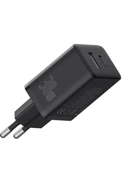 Baseus Încărcător USB, Type-C, Încărcare rapidă 30W, Negru Cluster