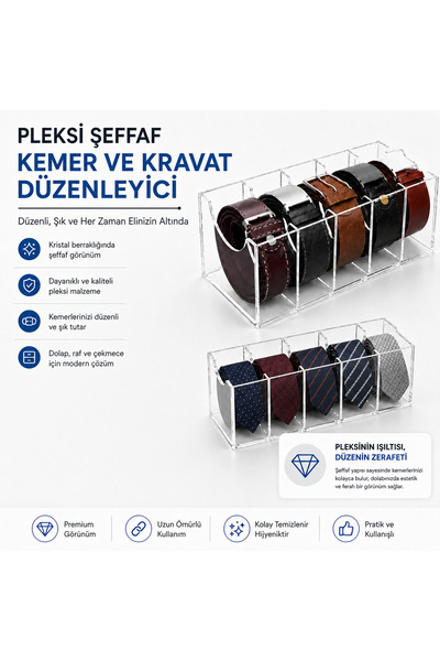 Pleksia PLEKSİ KEMER&KRAVAT DÜZENLEYİCİ (ŞEFFAF)