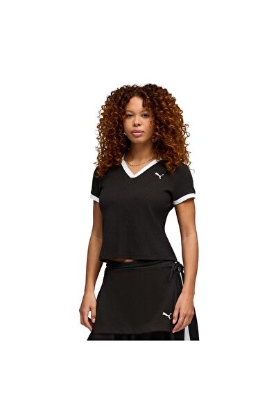 Puma 635395-01 Wardrobe Ess Polo Γυναικείο T-Shirt Μαύρο