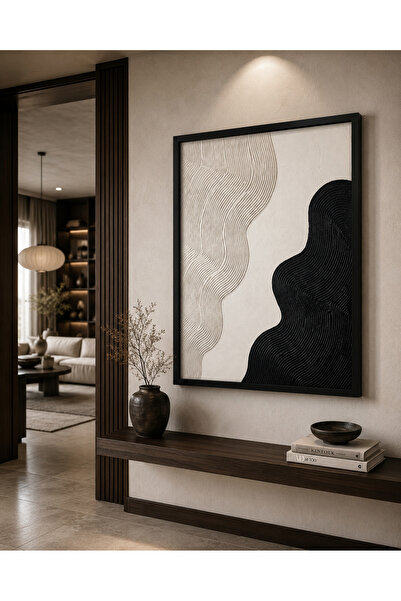 diğer01 11 El Yapımı Alçı Dokulu Rölyef Tablo Modern Minimalist Duvar Dekoru ...
