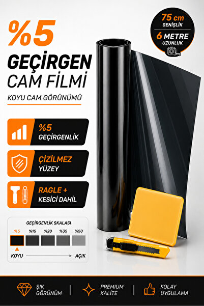 Space Oto Çizilmez cam filmi 75 cm x 6 metre %5 Premium (ragle ve kesici hedi...
