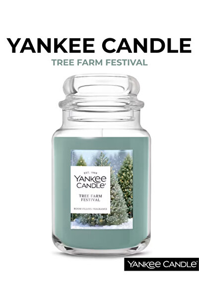 Yankee Candle Tree Farm Festival Kokulu Mum – 623 g (22 oz) – Çam & Odunsu Ar...
