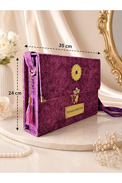 Medrese Kitab Evi Hatim Cüzü Hatim Seti 30 Cüzü Cami Büyük Boy 24x35 Lila Ren...