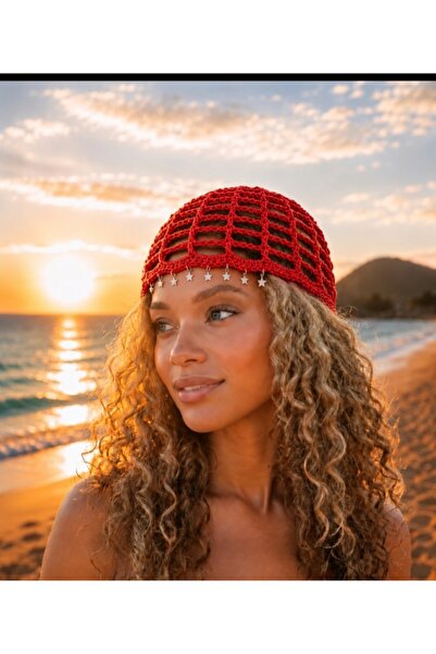 MAKSESUAR 100% Handmade Knitted Summer Bohemian Mesh Hair Accessory