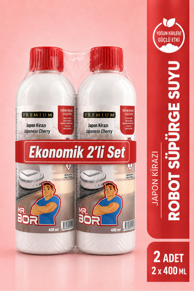 MR.BOR Robot Süpürge Suyu 400 Ml.X 2 Japon Kirazı Evcil Hayvan Dostu Hoş Koku...