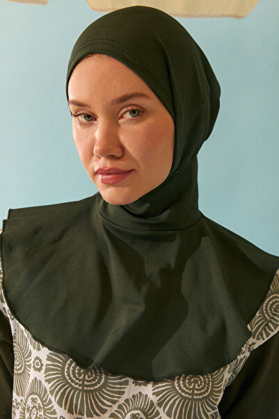 ZÜLAYS قبعة ملابس السباحة الإسلامية الكاكي