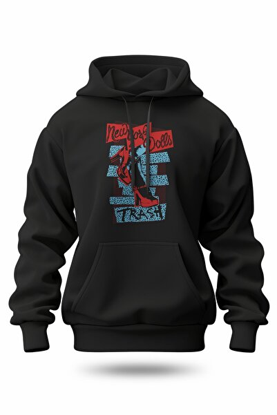 buzagi tasarım ürünleri New York Dolls Digital Print Hooded Unisex Sweatshirt