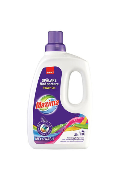 Sano Detergent lichid pentru rufe colorate, Maxima Mix & Wash, 3l