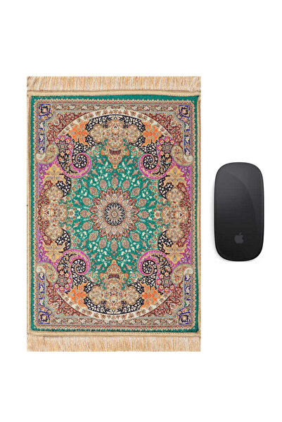 Bursa İpek Green Decorative Small Carpet Mousepad